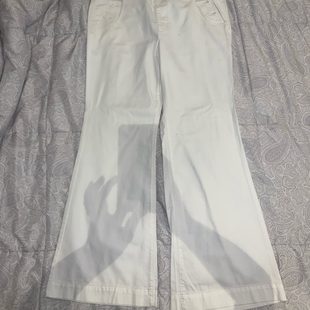 Mid rise wide leg trousers